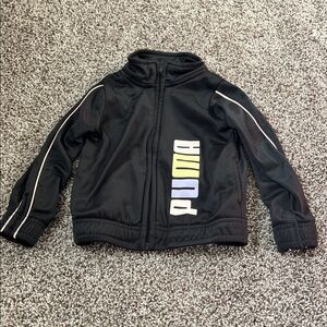 Puma Black Jacket with Multicolor Logo